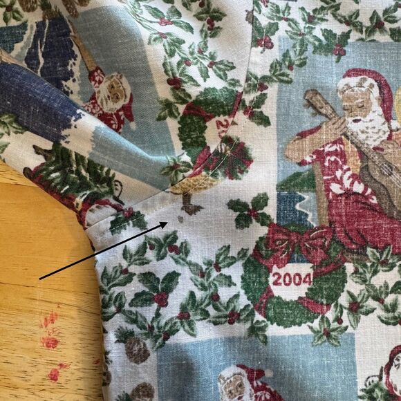 2004 Reyn Spooner Quilt Santa Mele Kalikimaka Popover Hawaiian Christmas Large - Picture 8 of 12